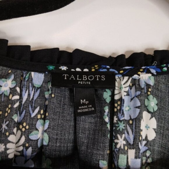 Talbots Floral Garden print Popover Tunic Blouse MP - Picture 9 of 10